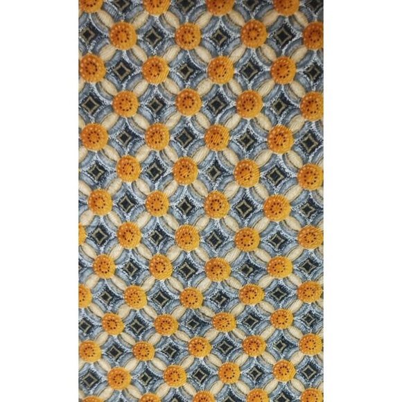 Ermenegildo Zegna Men ERMENGILDO ZEGNA Gray/Gold Geometric Silk Tie ITALY 59\